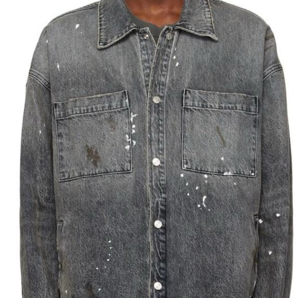 Frame Denim Grey Distressed Jacket